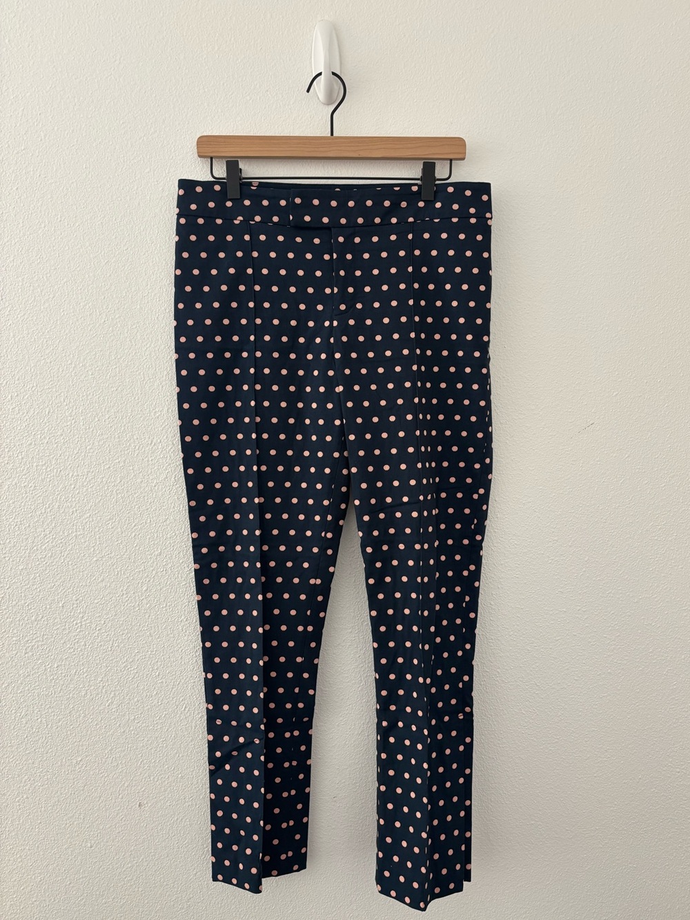 Smythe polka dot trouser in navy and pink